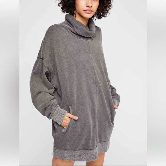 Free People Sweaters - Free People Oversized Too Easy Tunic Sweatshirt Size XS